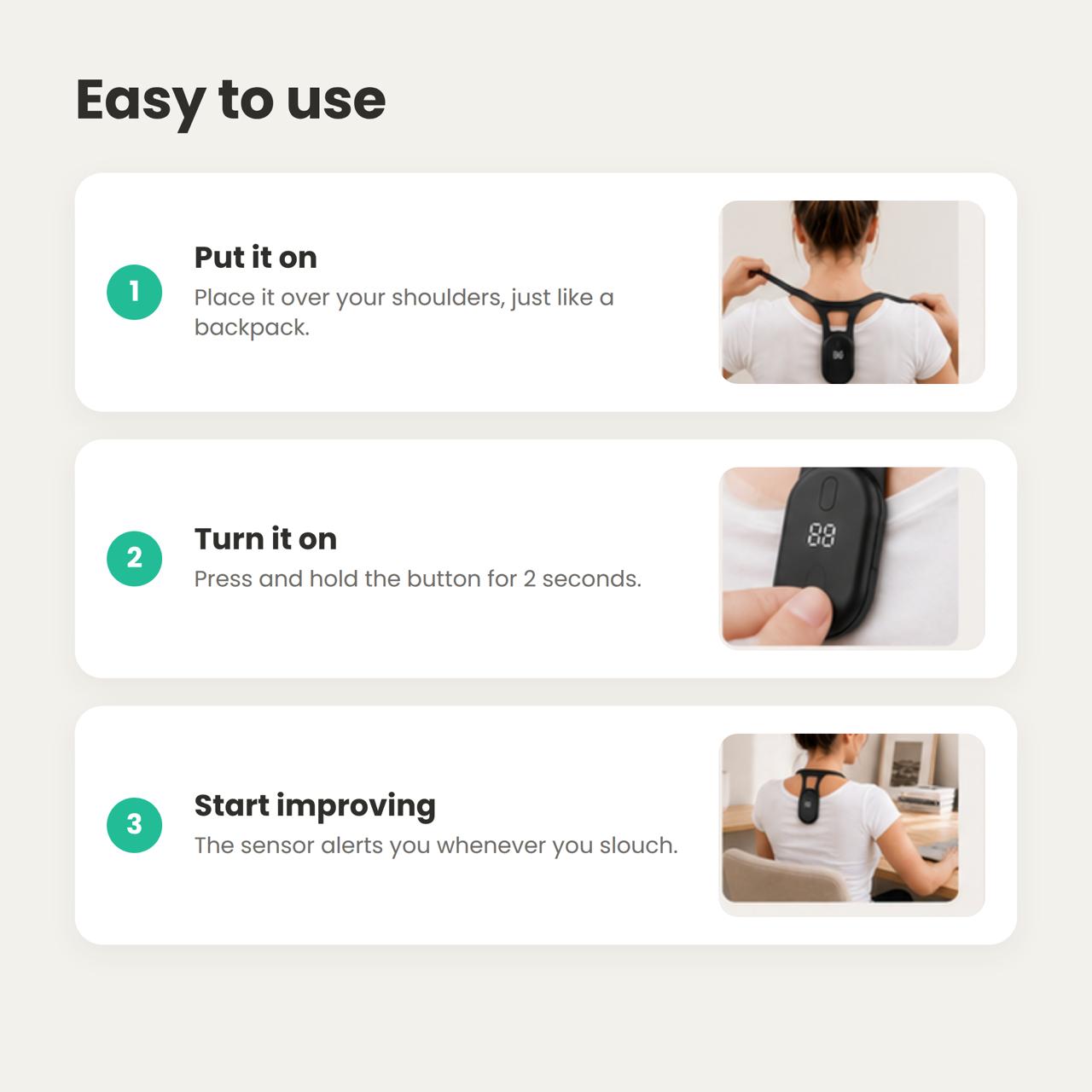 Posture Trainer — The Gentle Buzz That Teaches You to Sit Up Straight.